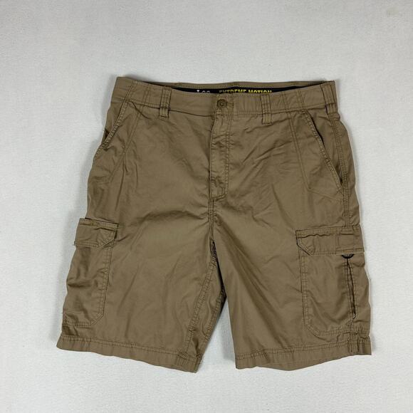 Lee Shorts Mens 36 Brown Cotton Extreme Motion Crossroad Cargo Pockets High Rise - Picture 1 of 12